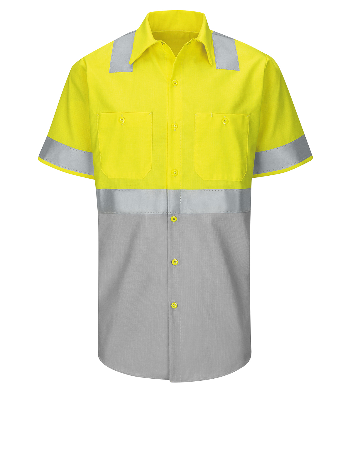 Red Kap Hi-Visibility - Men's Hi-Visibility Short Sleve Ripstop Work Shirt 2