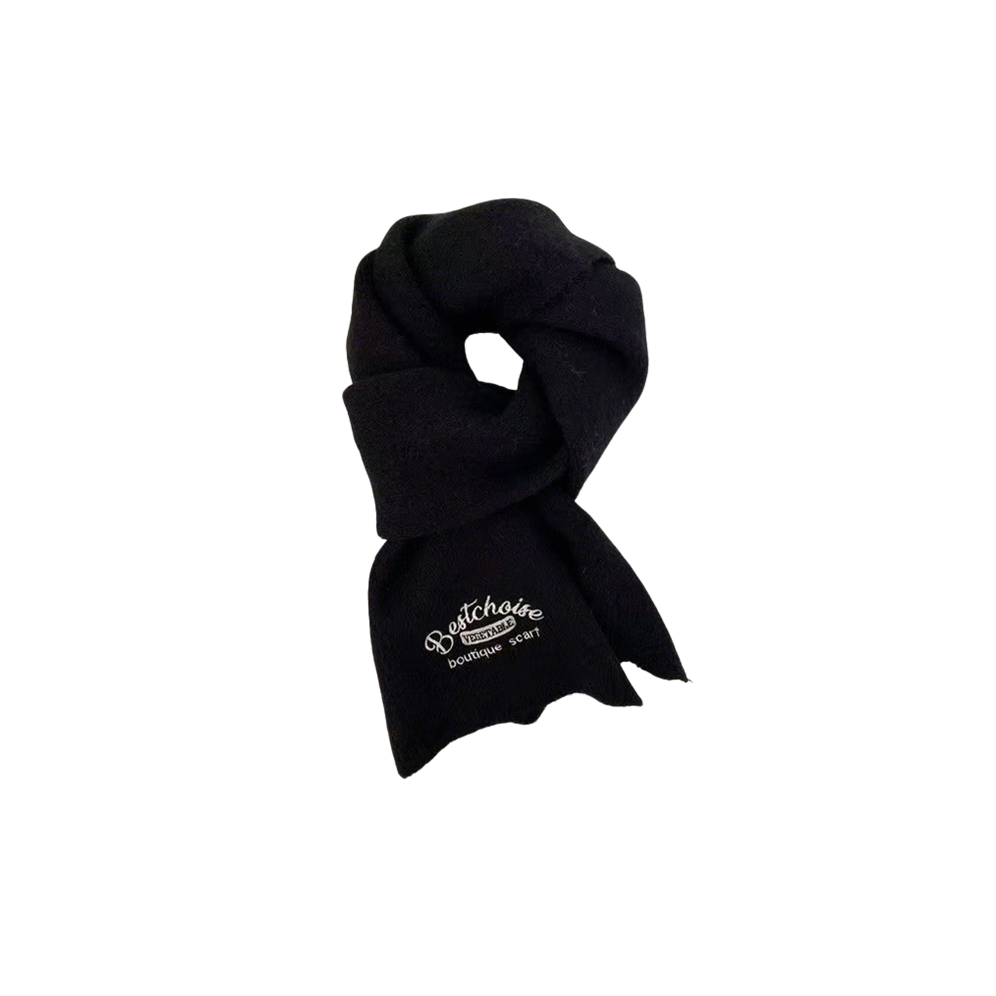 Knitted Cashmere Winter Scarf Embroidered 63 x 9" 5