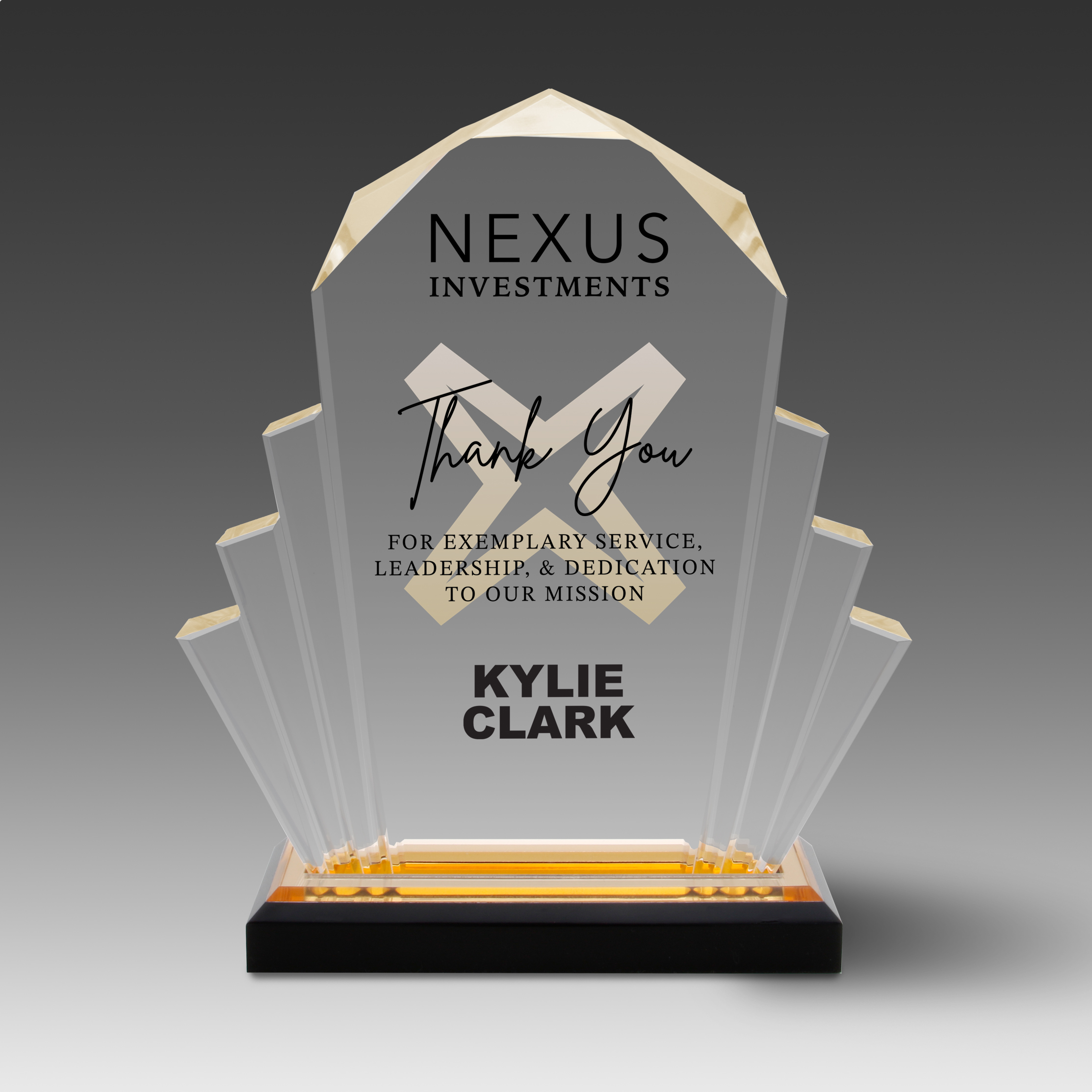 Faceted Impress Award (6"x9"x2") 1