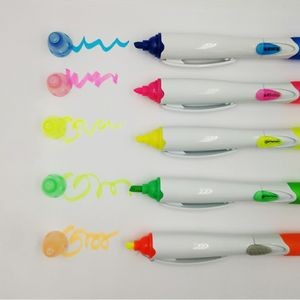 White Barrel Pen With Highlighter 7