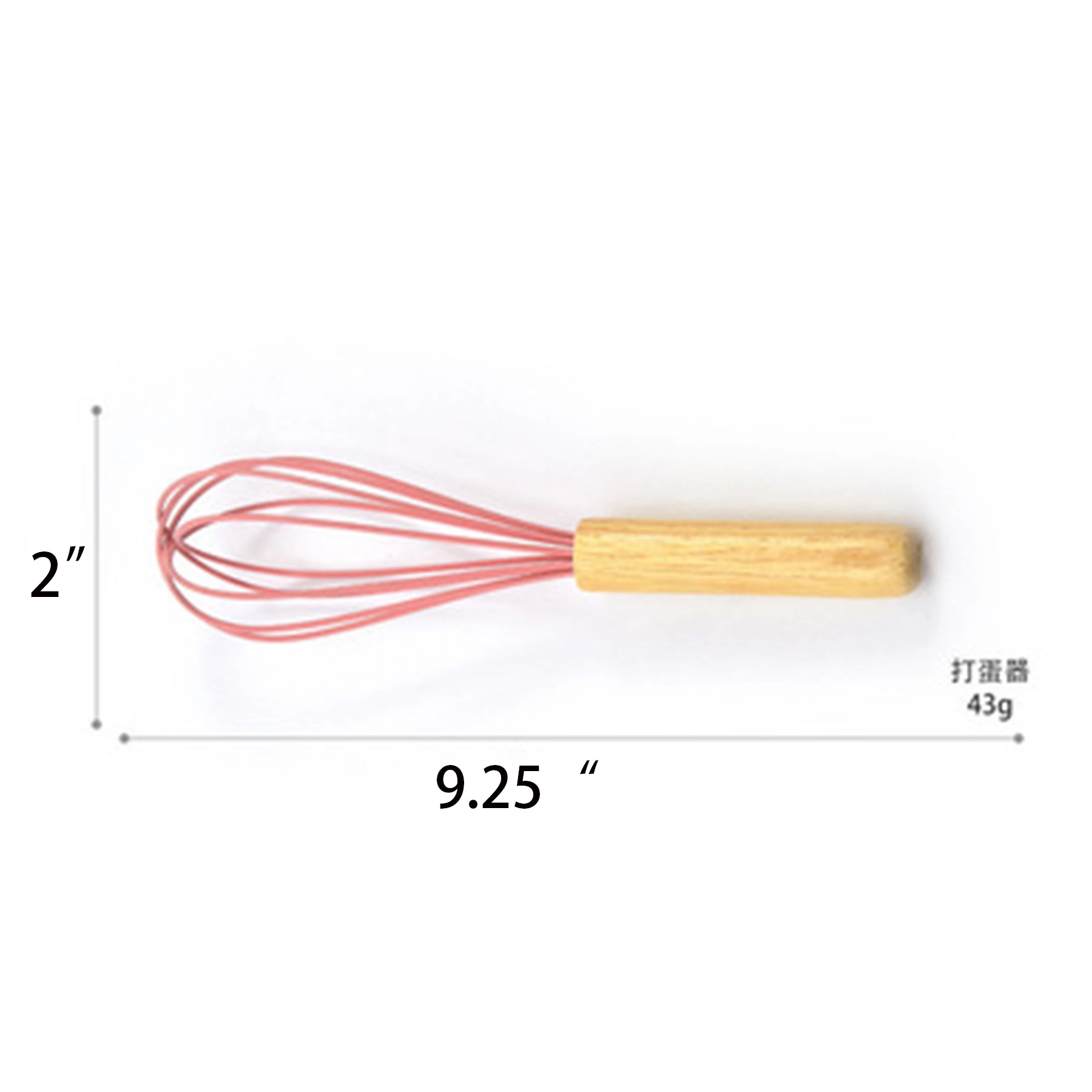 8-wire Silicone Whisk with Wooden Handle 3