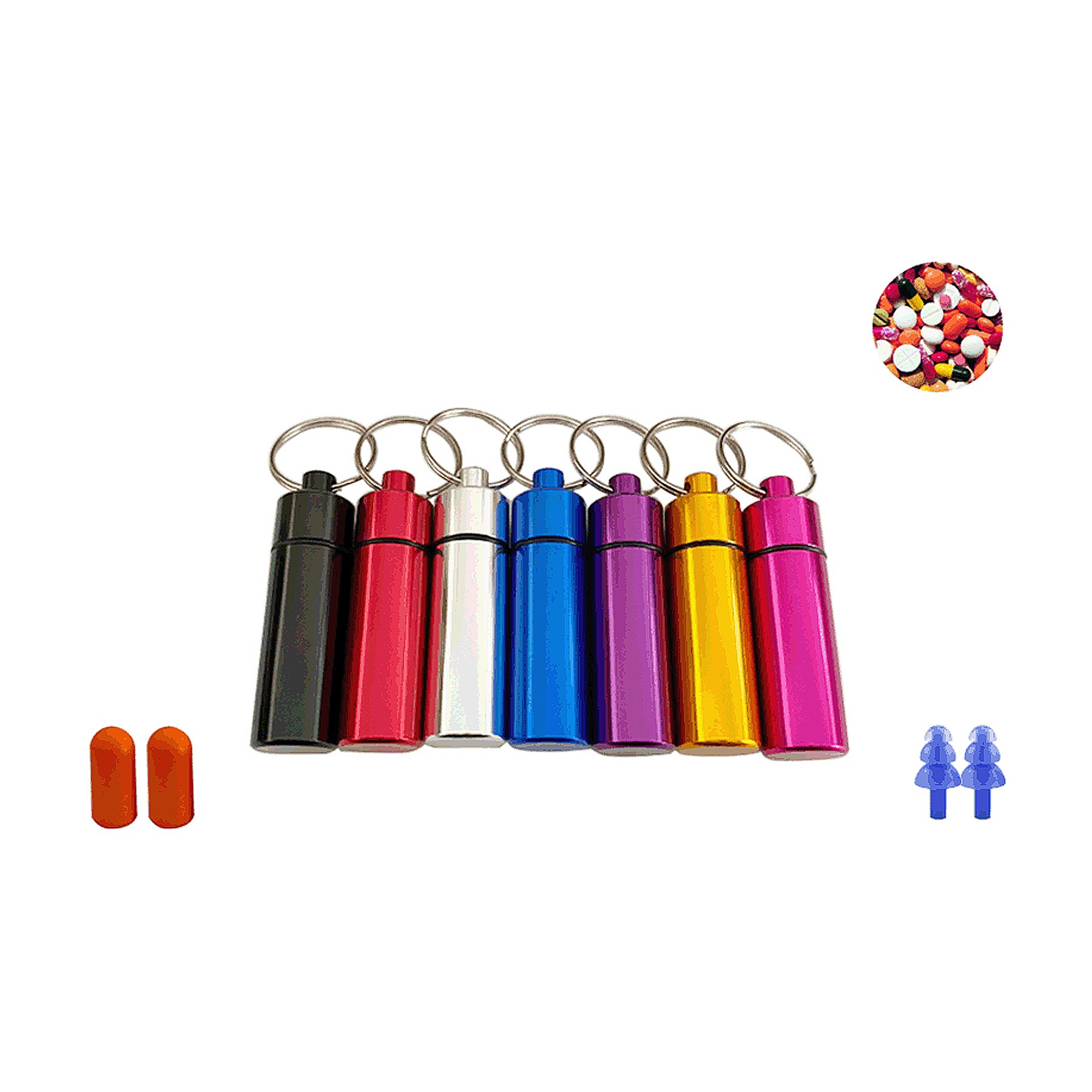 Waterproof Aluminum Pill Case w/Keychain 11