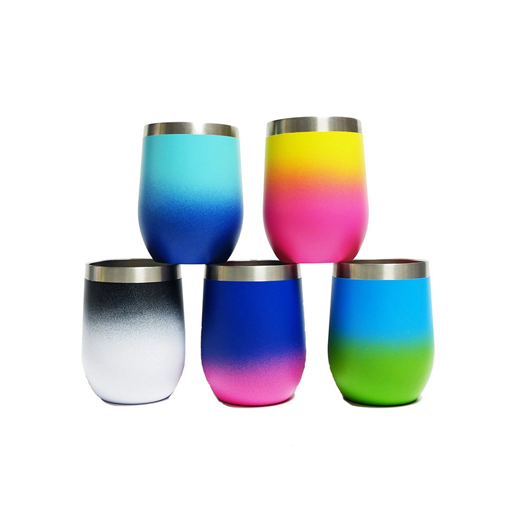 12oz Gradient Color Wine Tumbler with Lid 5