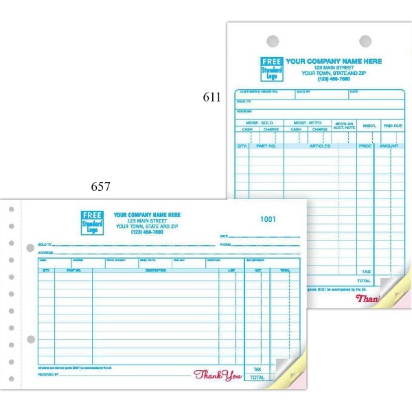 Auto Parts Sales Order, Side-Stub 3