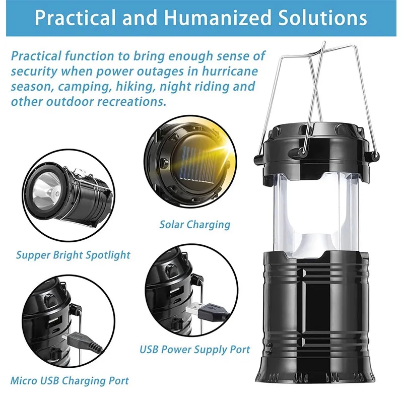 Camping Lantern Power Outages Emergency Collapsible Lights 4