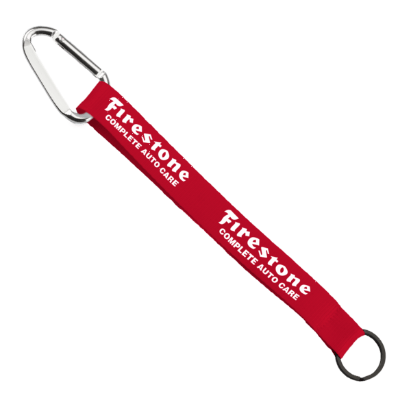 3/4" Sewn Polyester Keychain with Metal Split-Ring and Carabiner 75