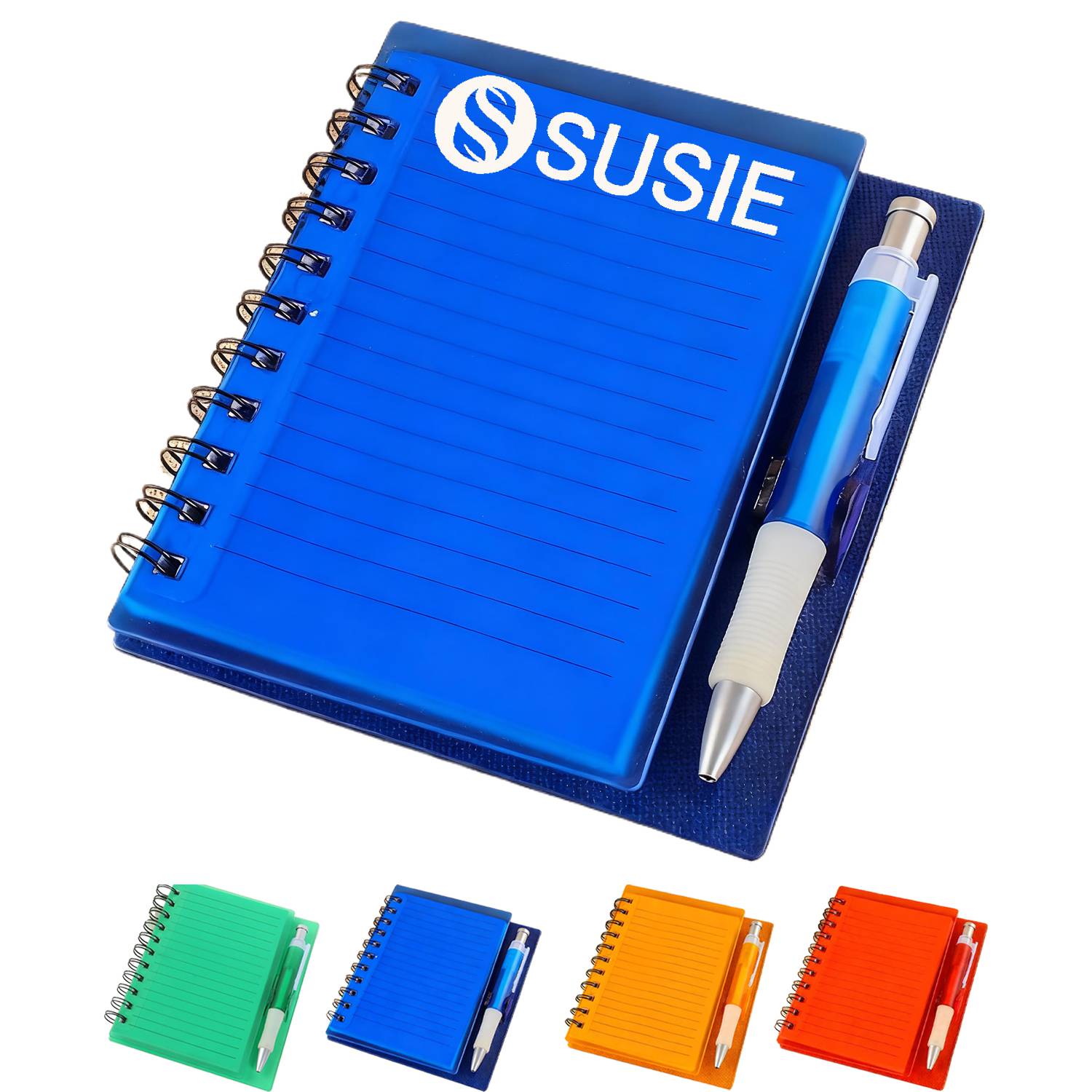 PP Cover Spiral Lined Notebook w/ Pen 7