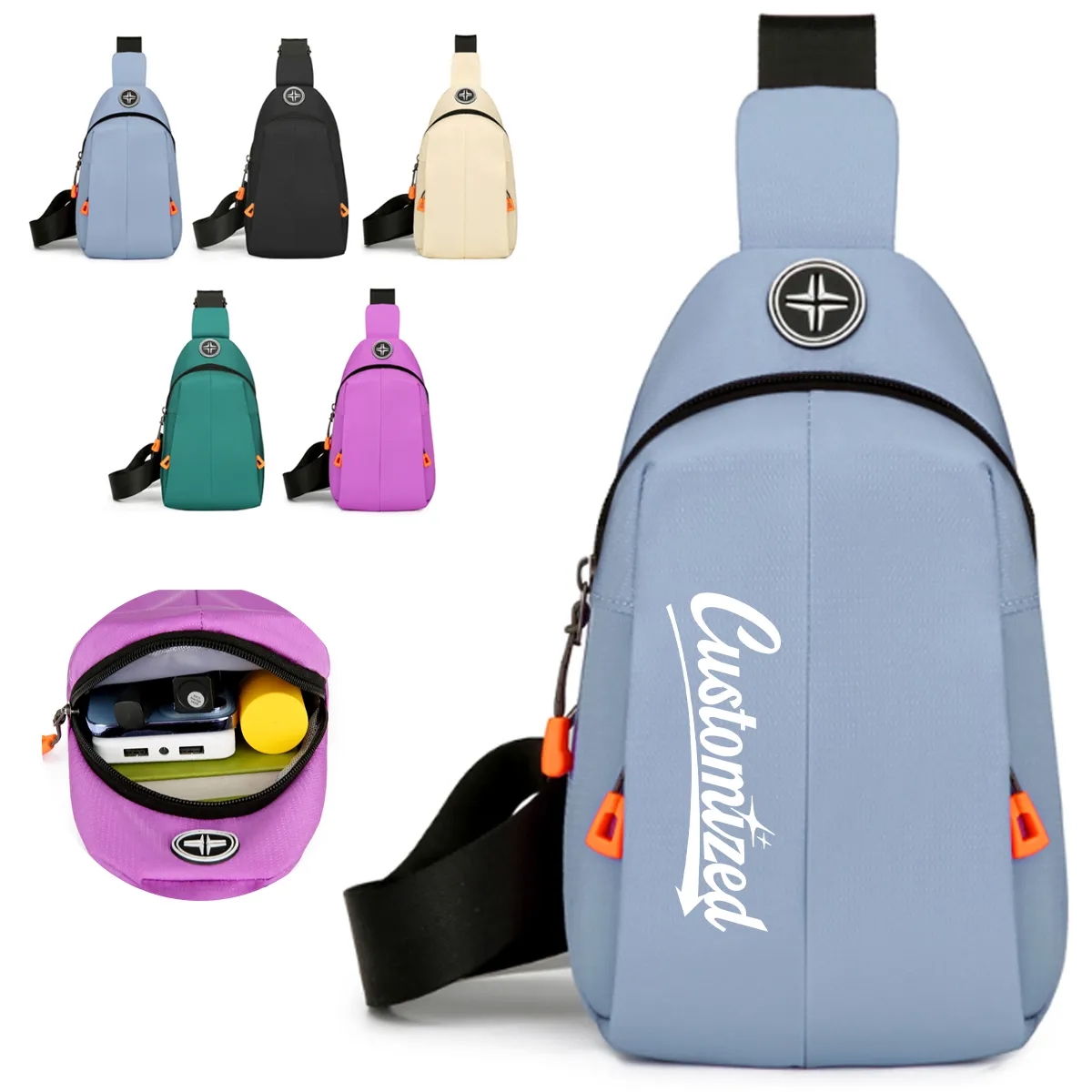 Travel Outdoor Crossbody Sling Bag w/ Headphone Jack 10