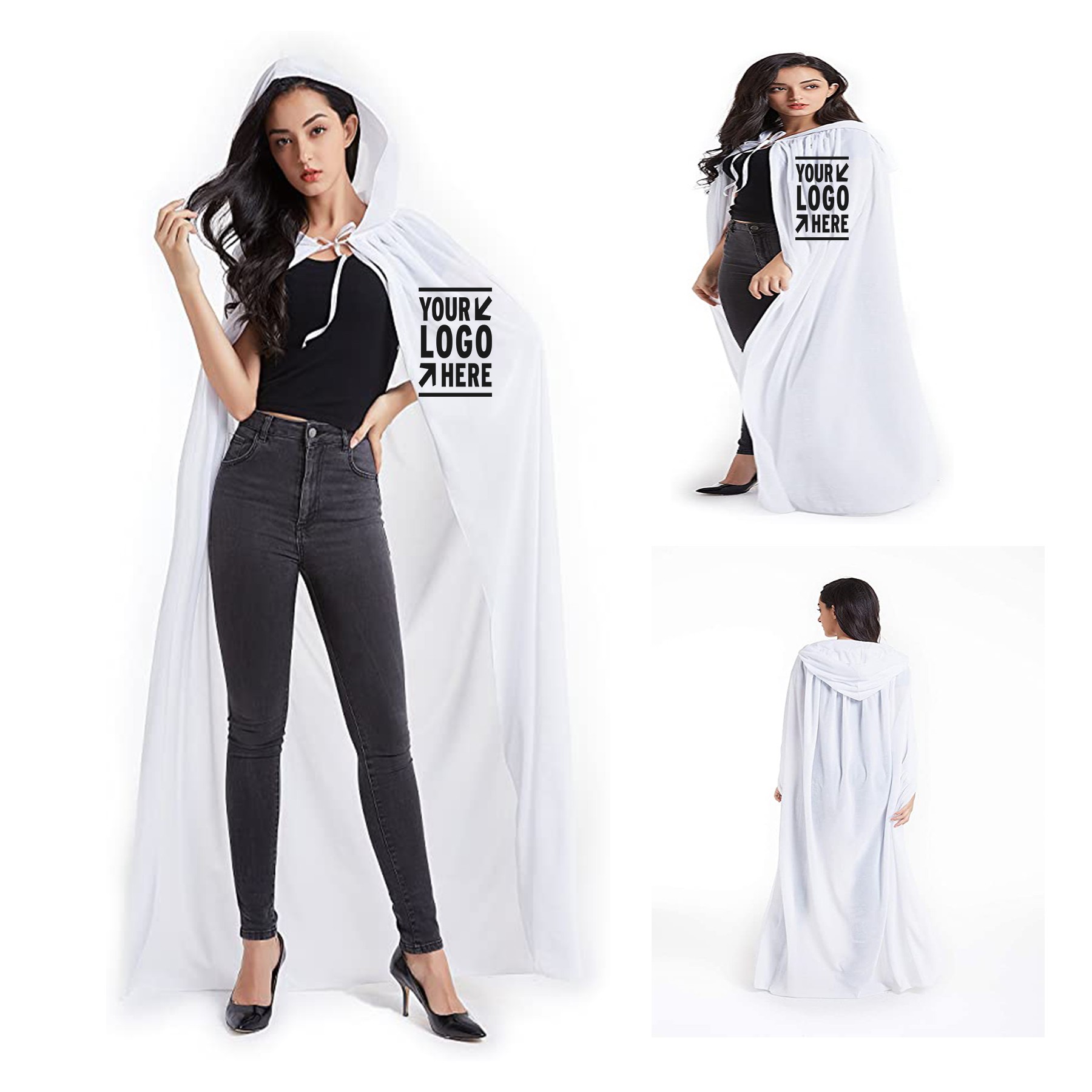 Halloween Blue Hooded Cape Costume 3