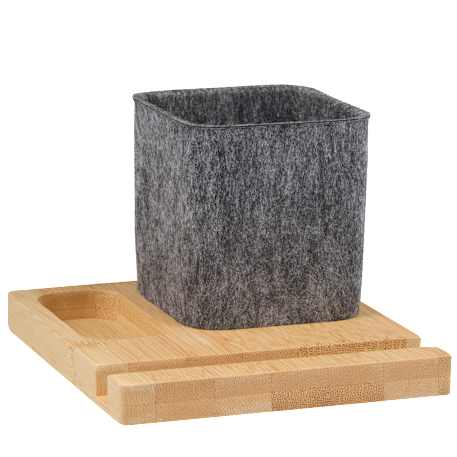 Recycled Felt & Bamboo Pen Holder 6