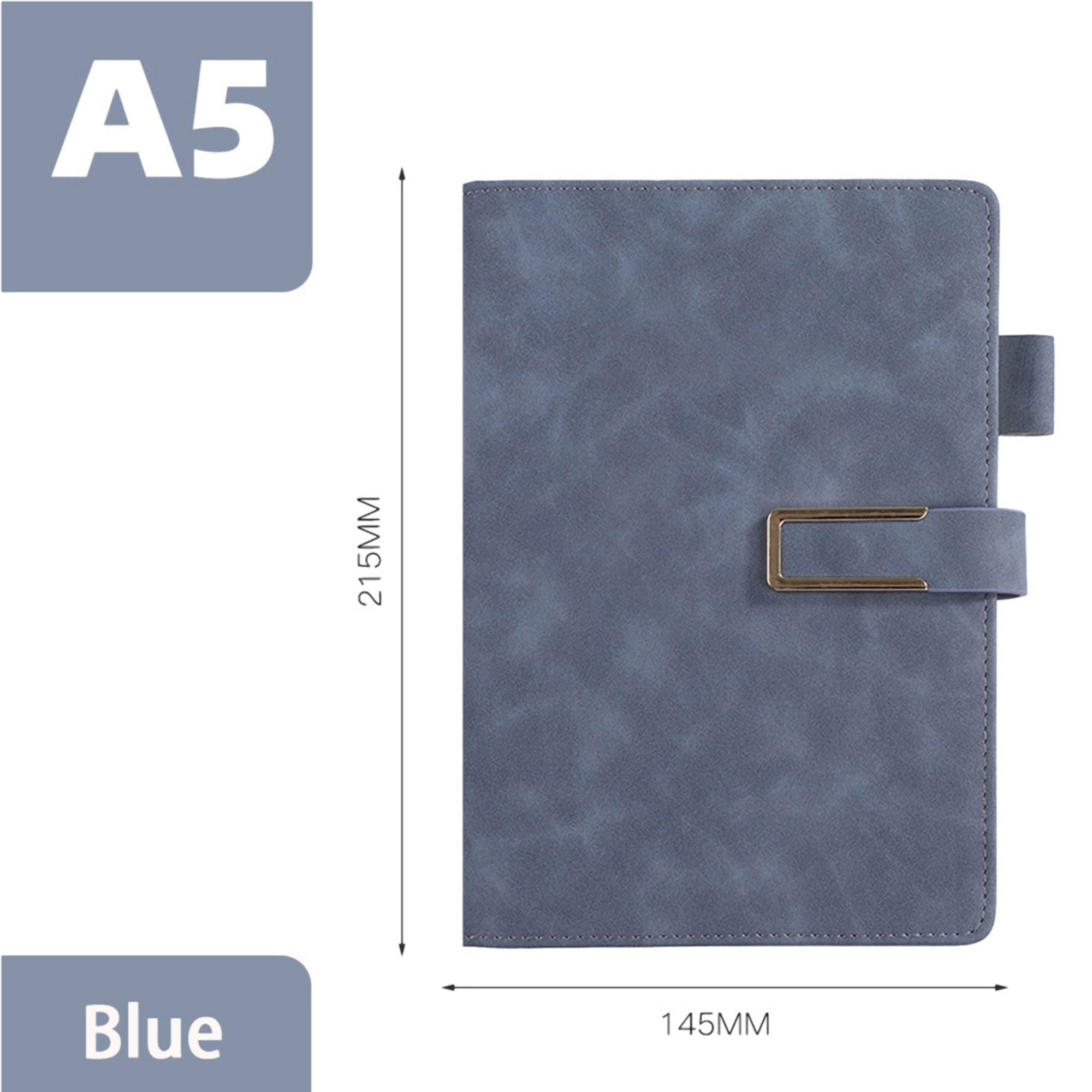A5 Faux Leather Hardcover Notebook w/Buckle Latch 5