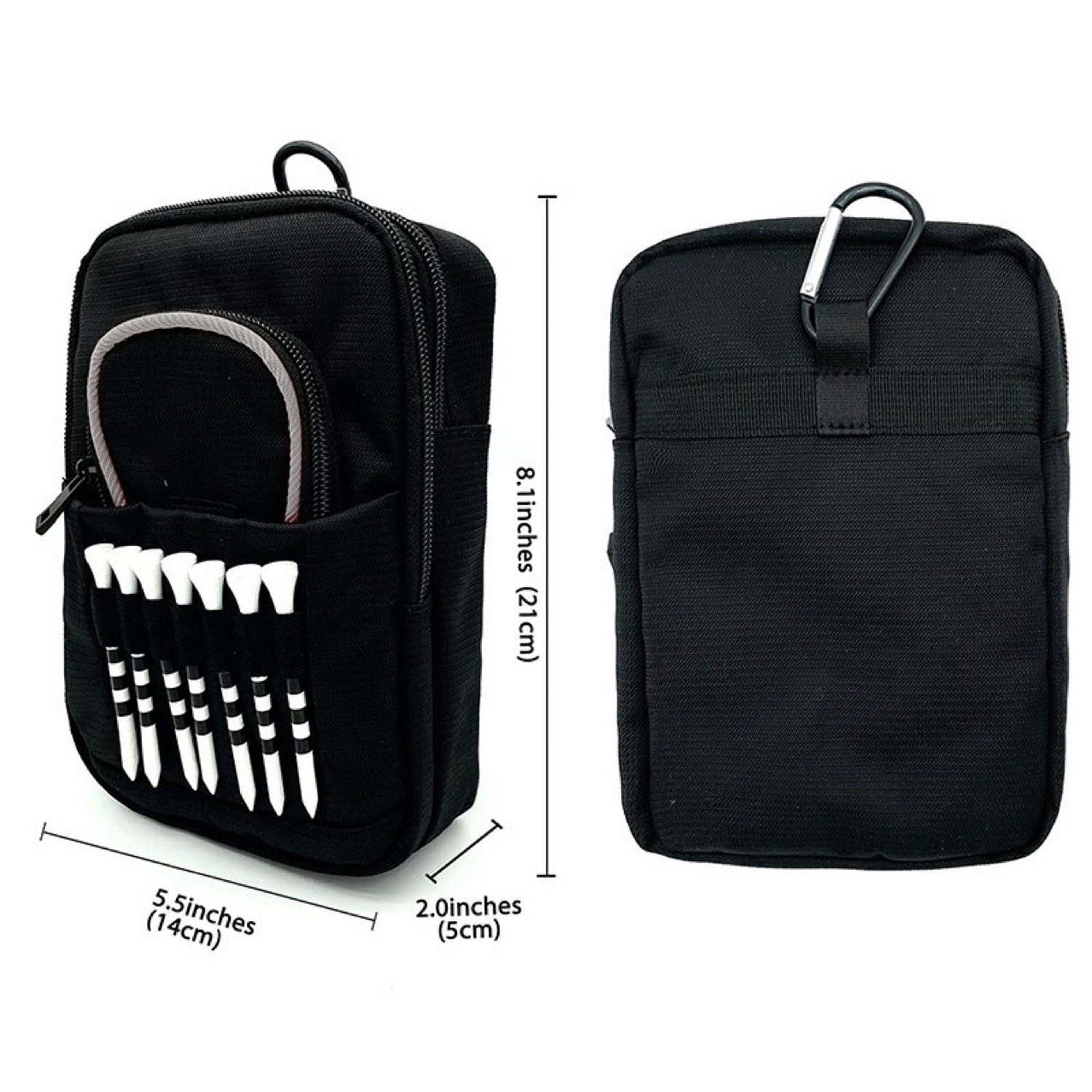 Multi Functional Nylon Golf Accessory Pouch w/ Carabiner 4