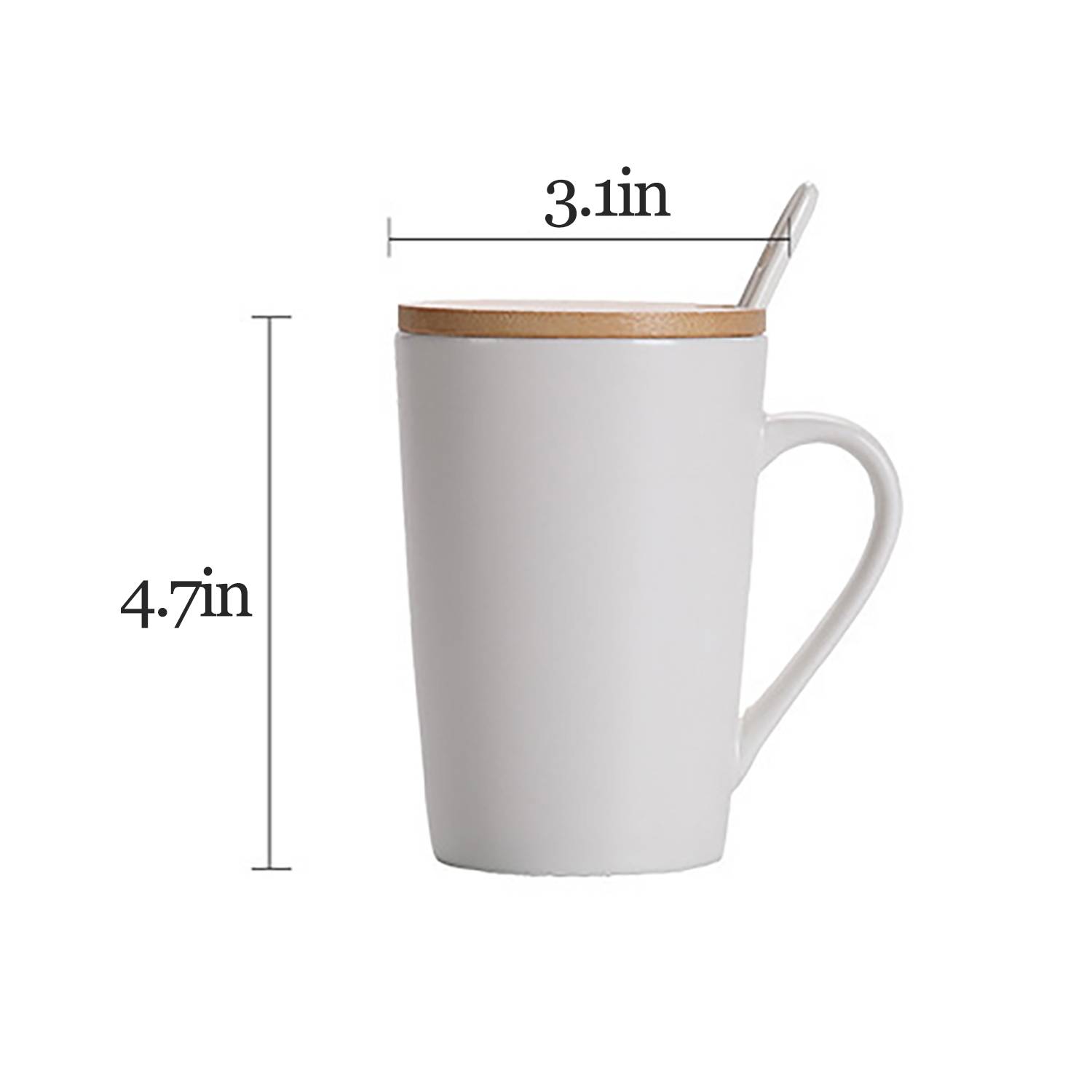 17OZ Ceramic Mug W/ Lid And Spoon Set 3