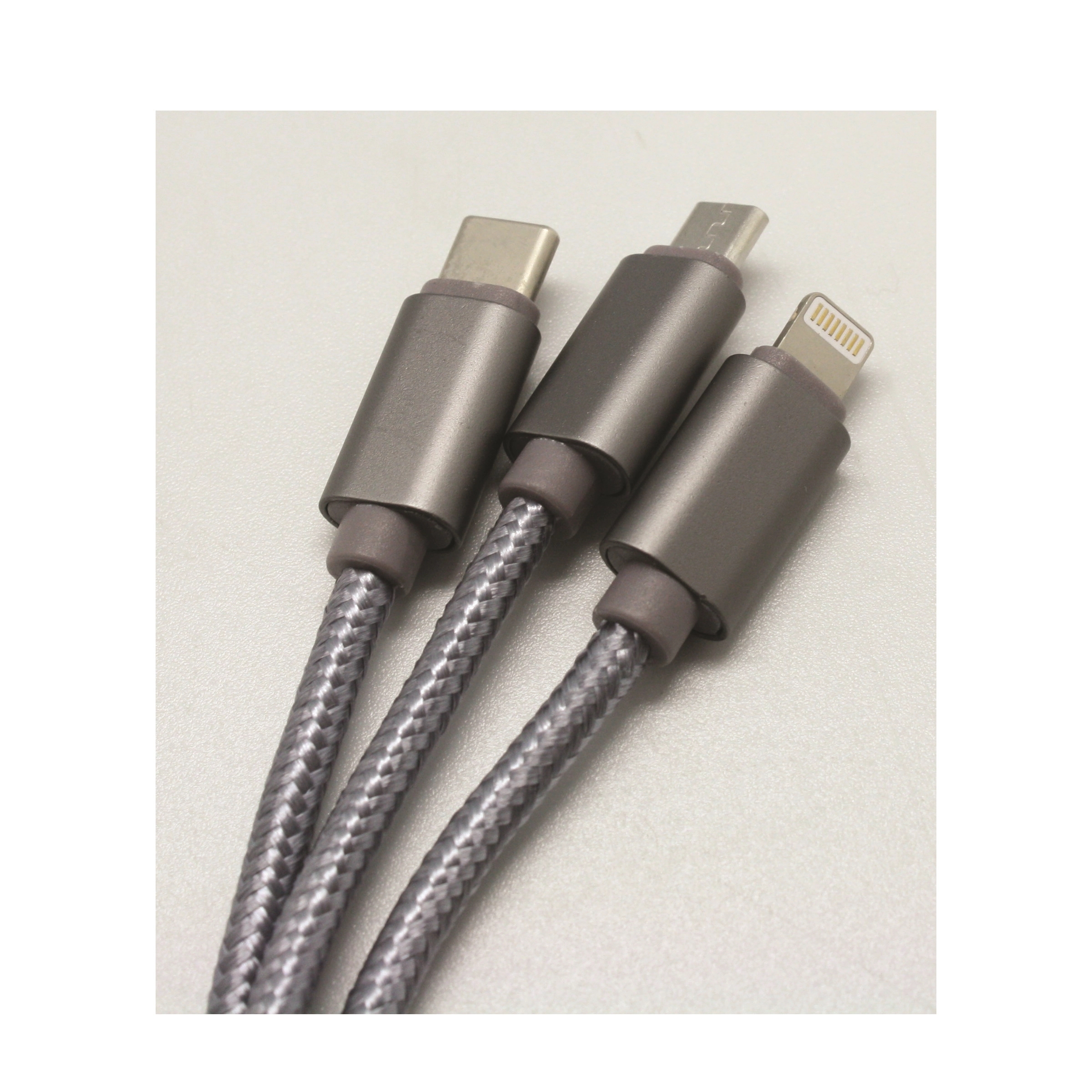 3 in 1 Micro/TypeC/Lightning Compatible Charging Cable - 6ft 5