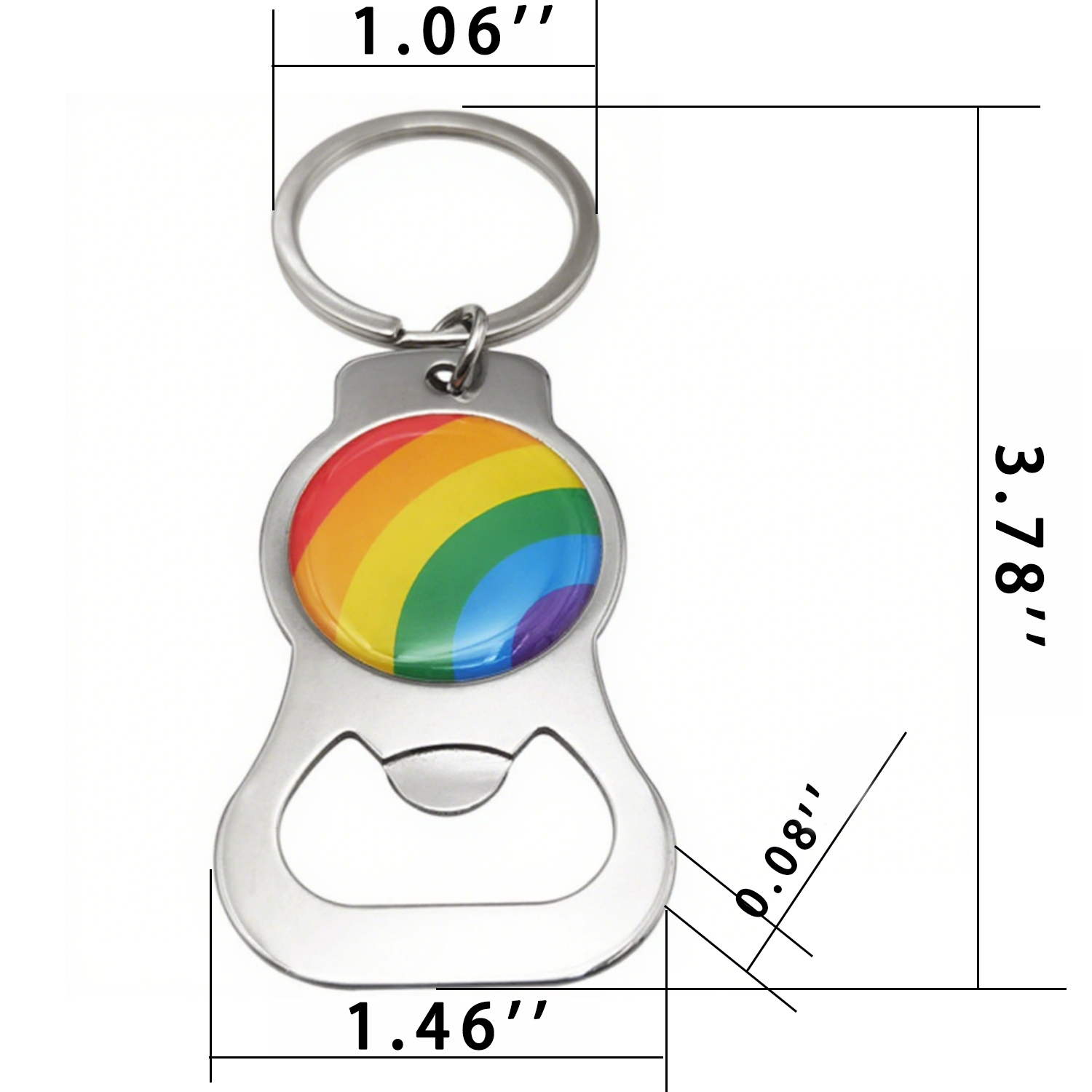 LGBT Rainbow Metal Bottle Opener Keychain 4