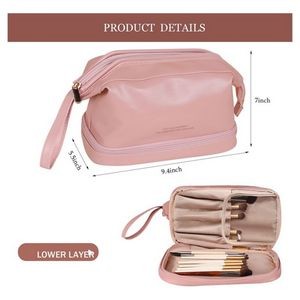 Waterproof PU Double Layers Cosmetic Bag 3