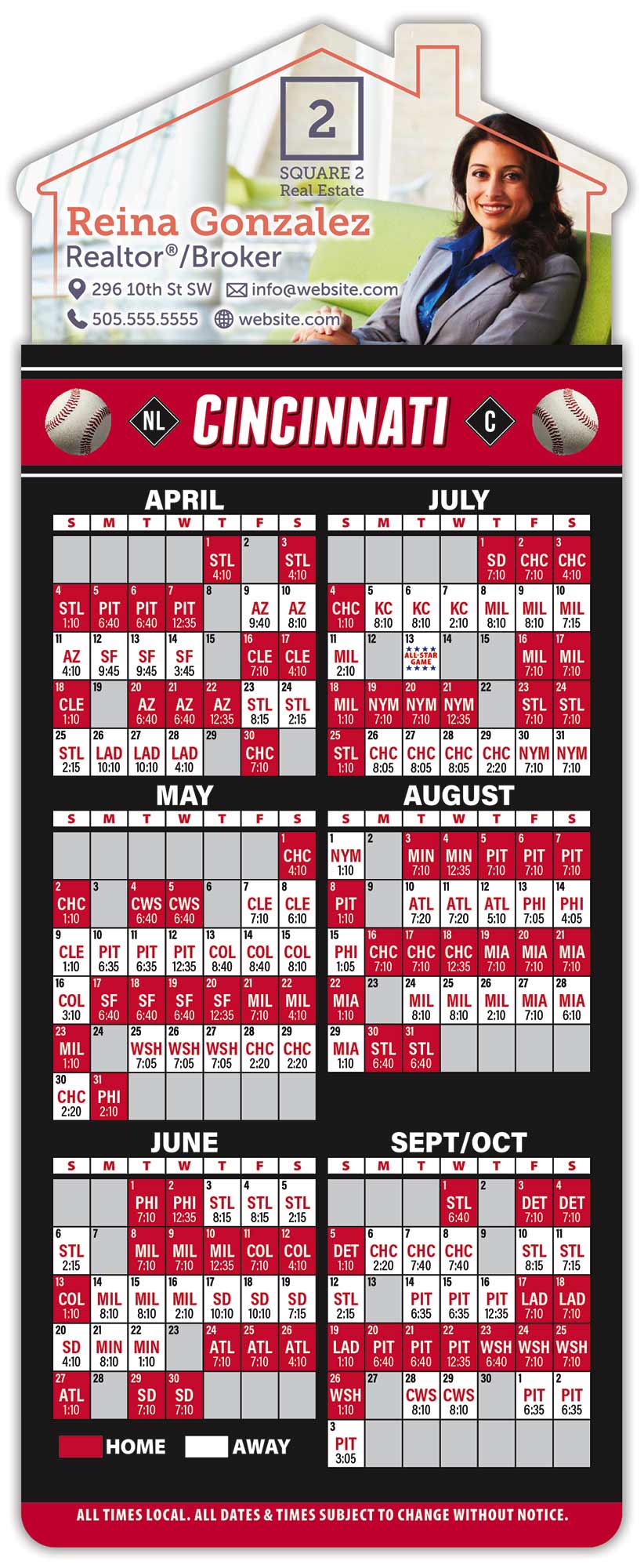 Magna-Card House Shape Magnet - Baseball Schedules (3.5 x 9) 1