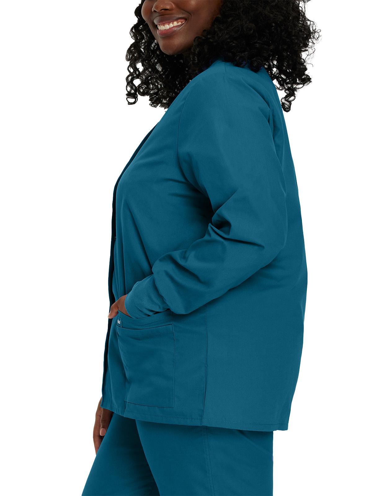 Landau - Essentials - Women's Four-Pocket Crew Neck Warm-Up Jacket 24