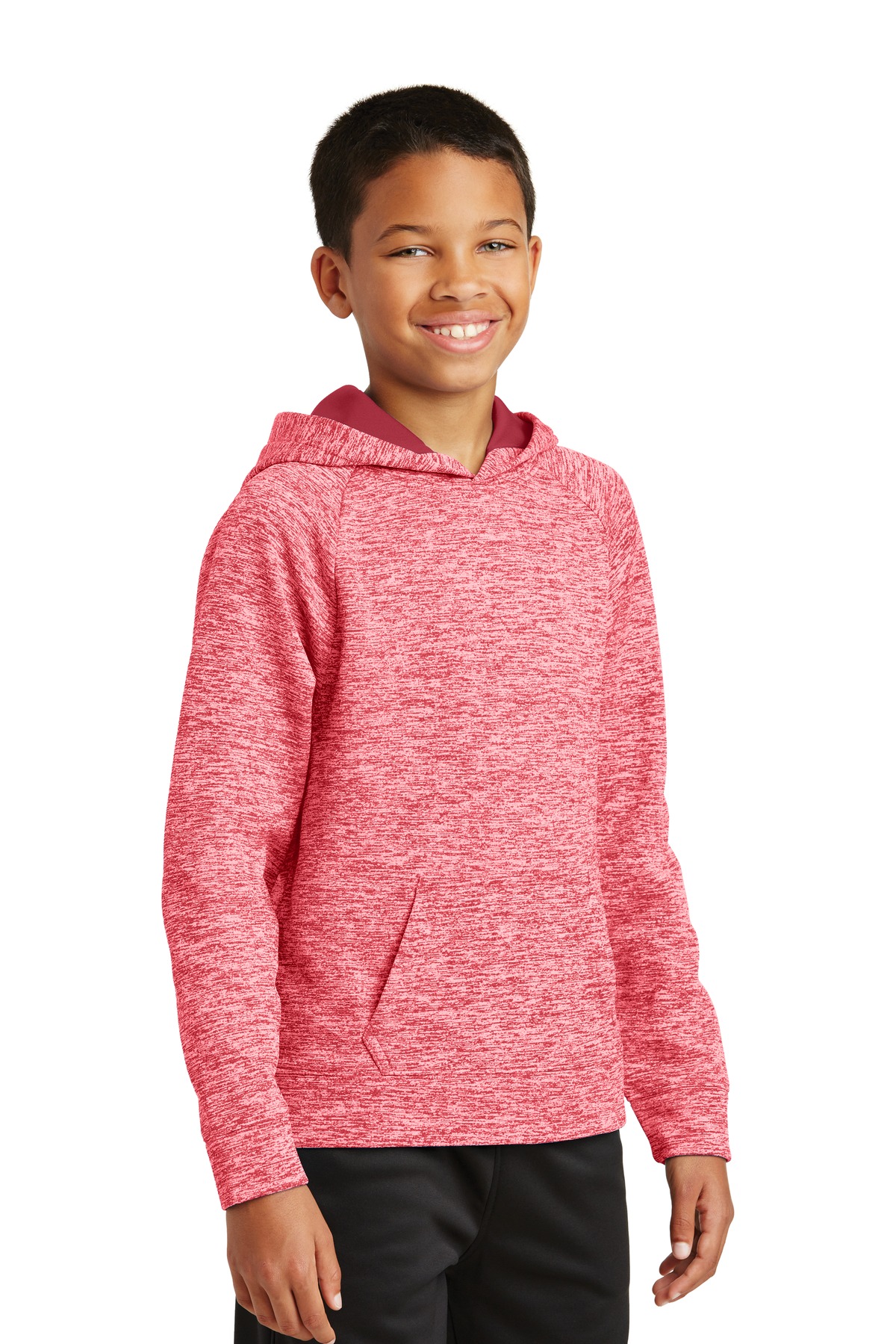 Sport-Tek Youth PosiCharge Electric Heather Fleece Hooded Pullover. YST225 7