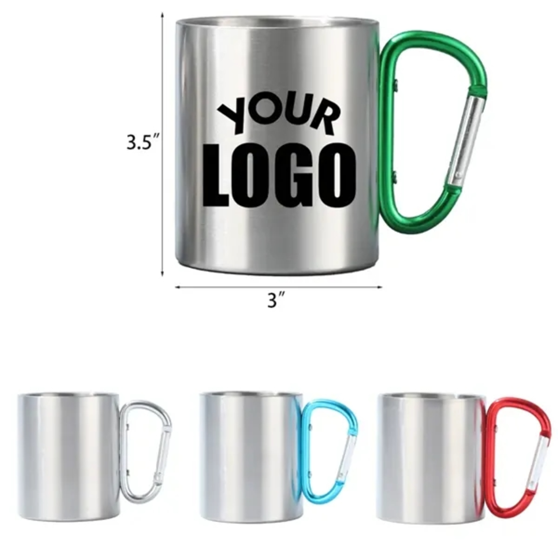 10 OZ Carabiner Handle Stainless Steel Mug 1