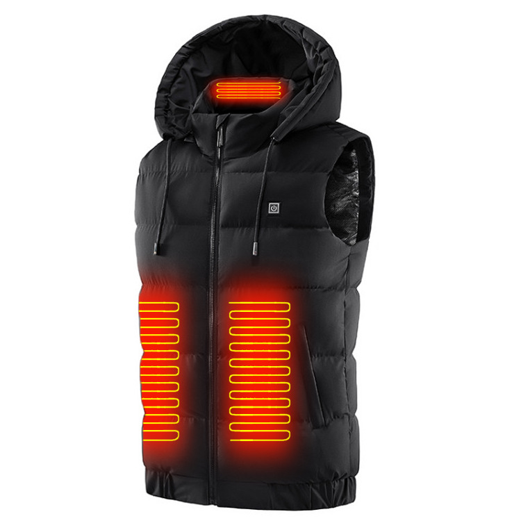 9 Areas Heated Hooded Vest for Men and Women 3
