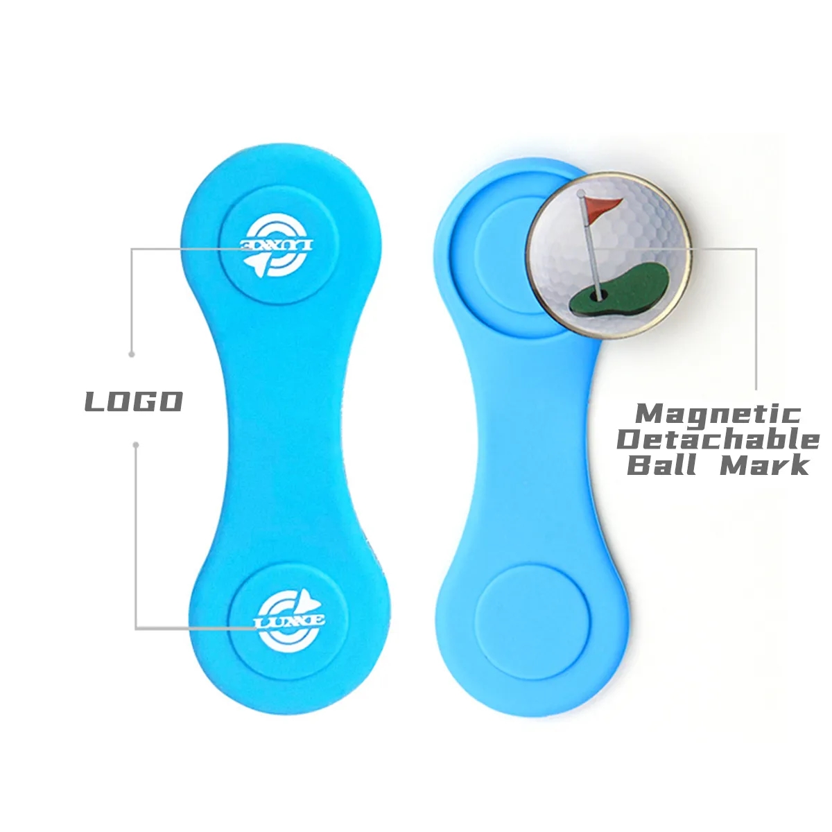 Silicone Golf Ball Marker Hat Clip Strong Magnetic Closure 4