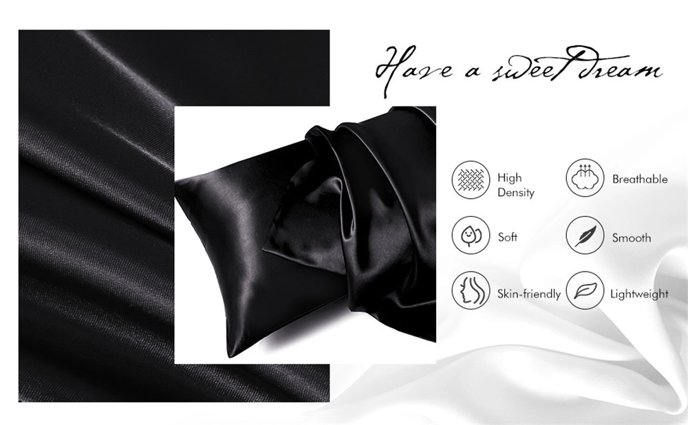 Silk Satin Pillowcase 2 Pack, Standard/Queen /King Size 1