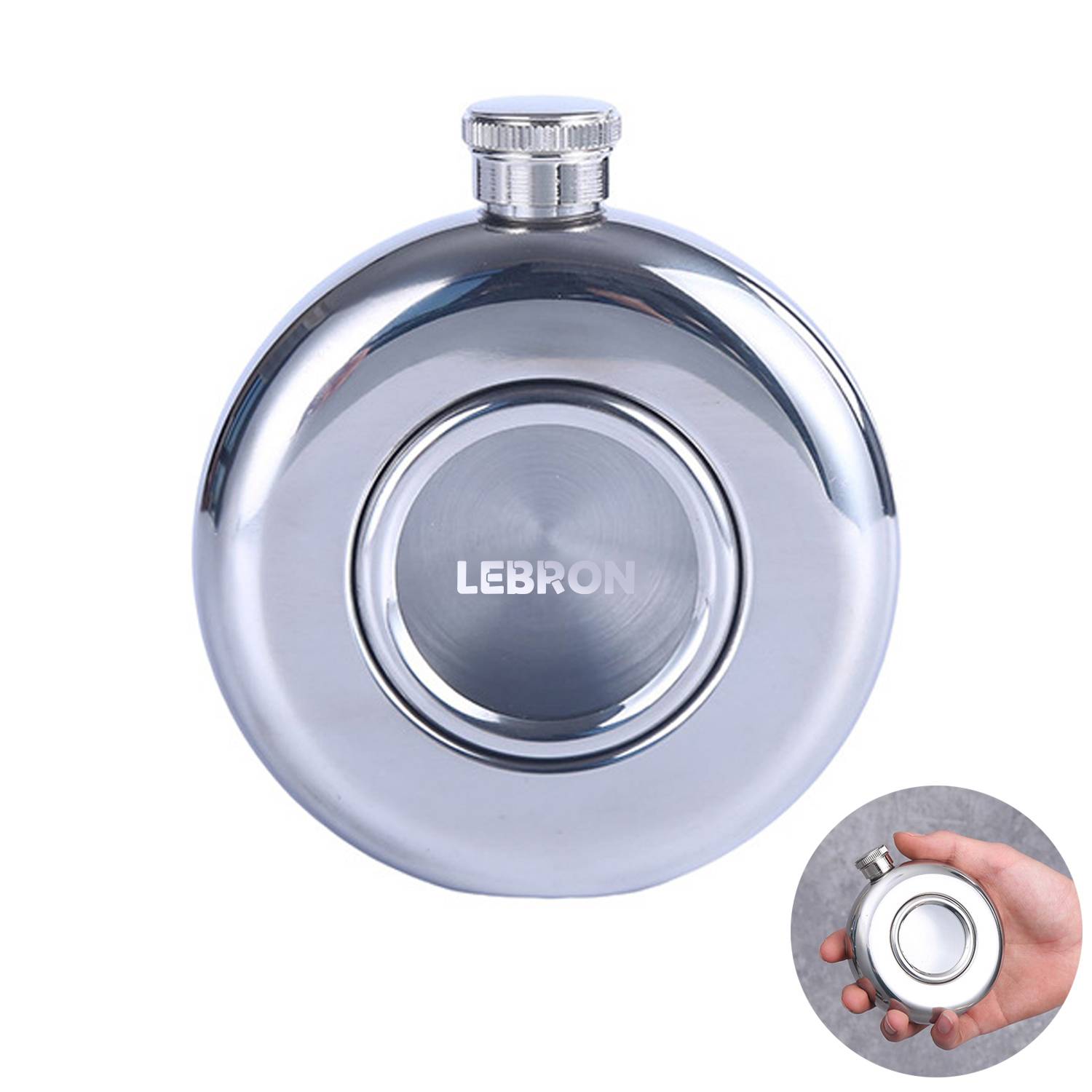 Portable Mini 5Oz Stainless Steel Round Hip Flask 6