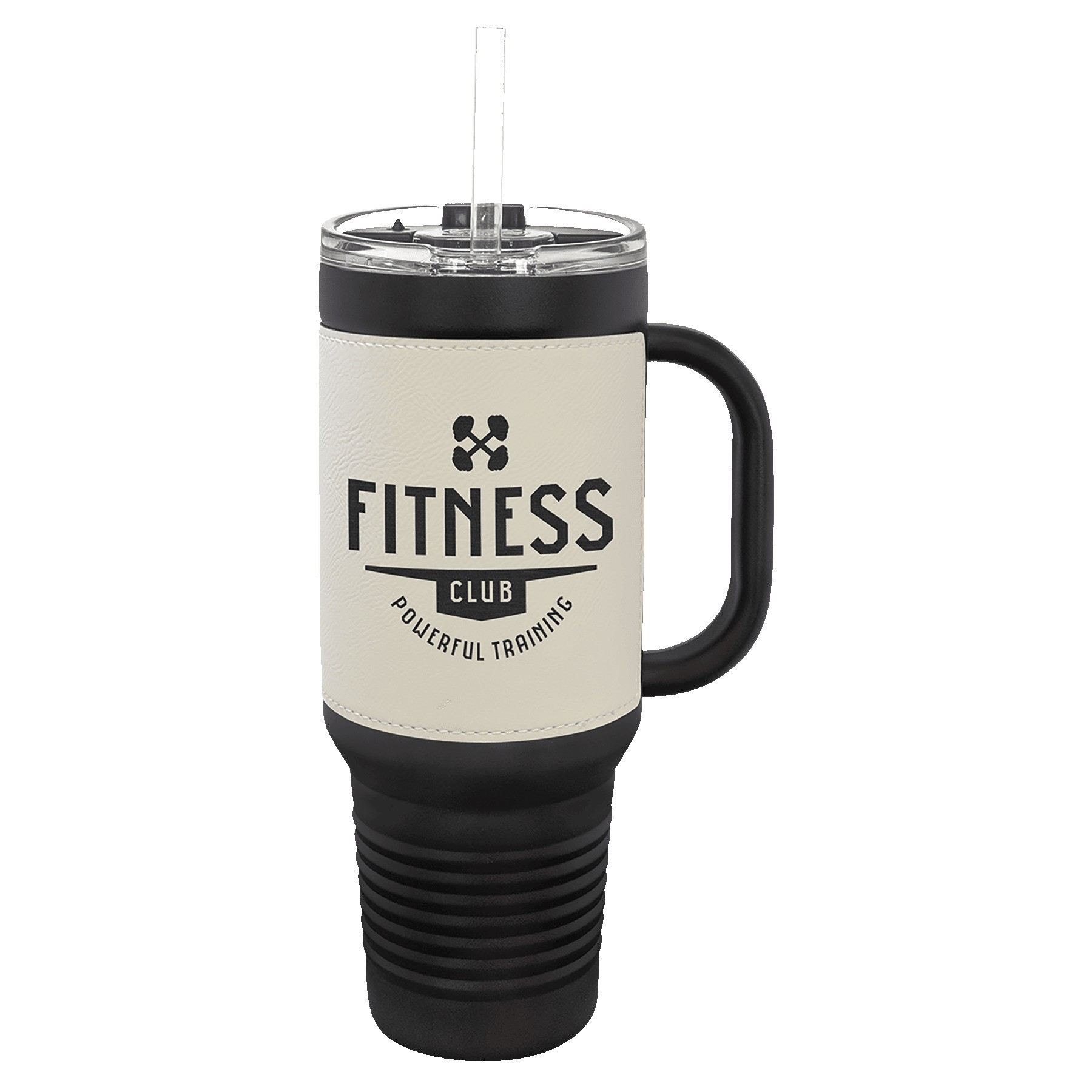 Polar Camel 40oz Black Stainless Steel & Leatherette Travel Mug 1