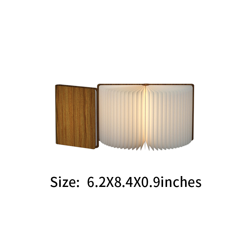 USB charging night light Wooden led page turning book 2