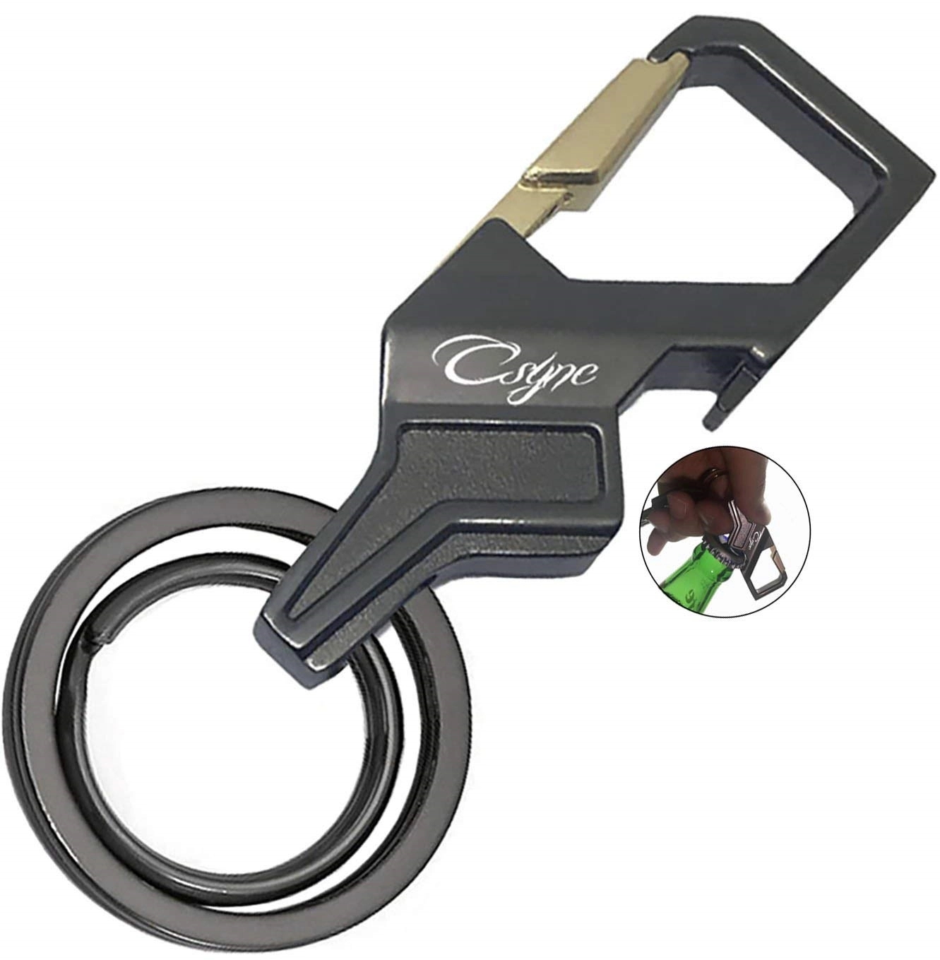 Multi-function 3-in-1 Key Tag With Bottle Opener and spinner 1