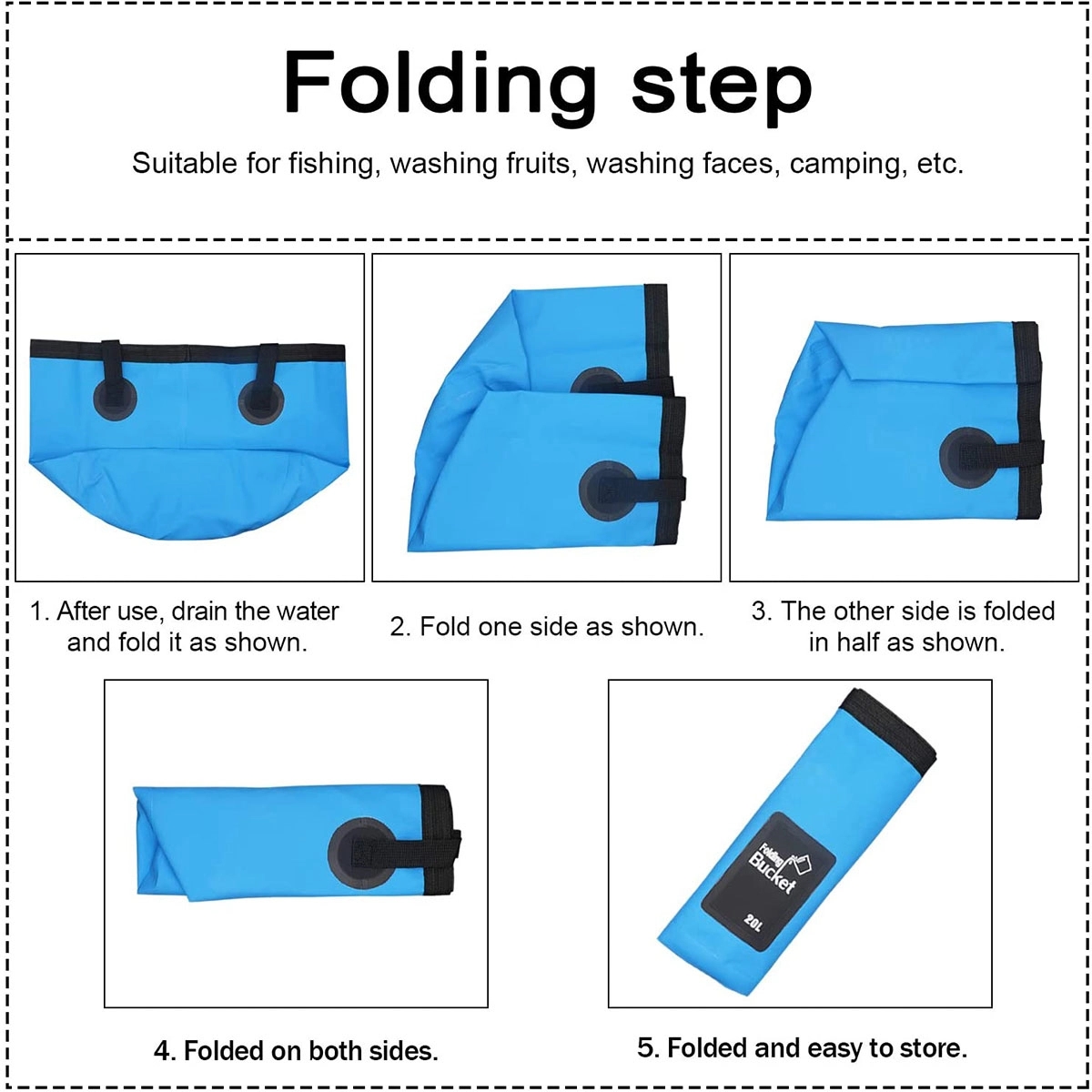 Collapsible Bucket For Camping Fishing Travelling 4