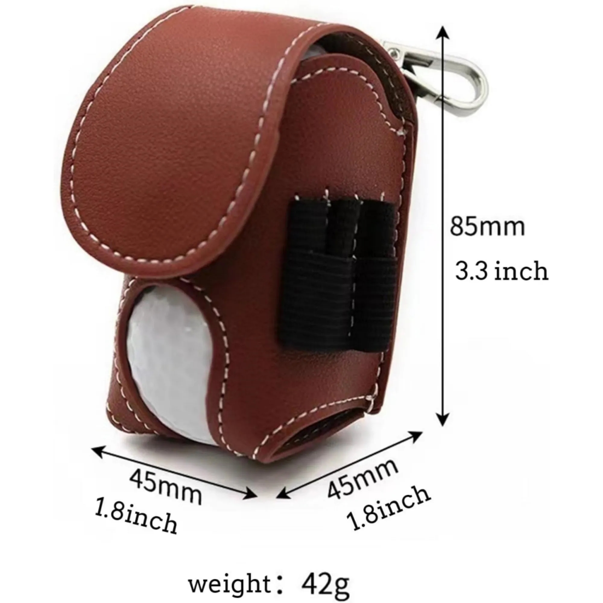 Personalized Leather Golf Ball Pouch Bag 13