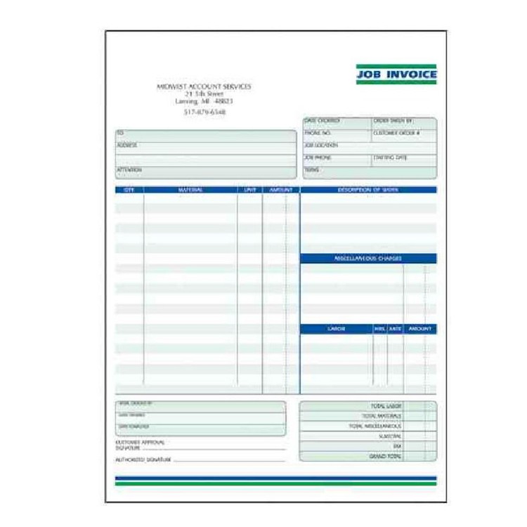 8 1/2" x 14" One side, three sheet, Custom Printed NCR Forms 2