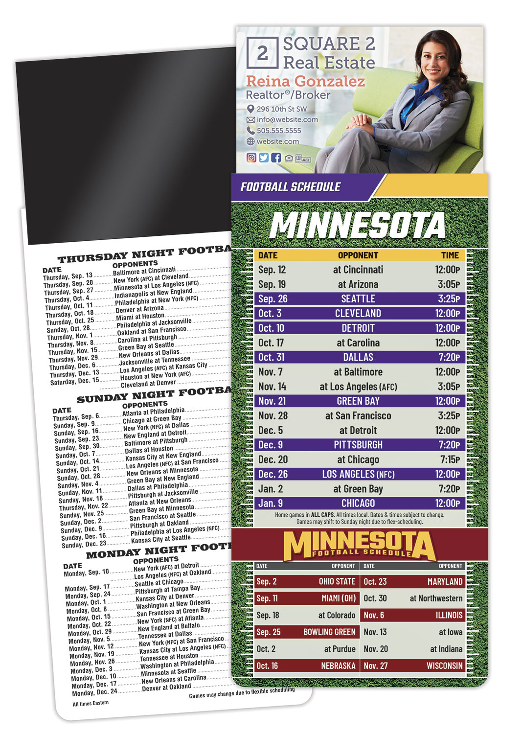 Magna-Card Business Card Magnet Football Schedules (3.5x9) 1