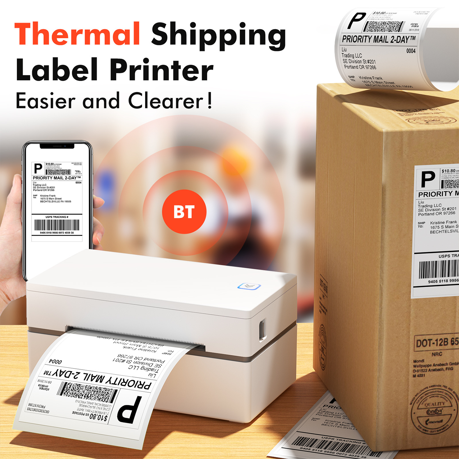 Portable Thermal Bluetooth Label Printer for Small Business 9
