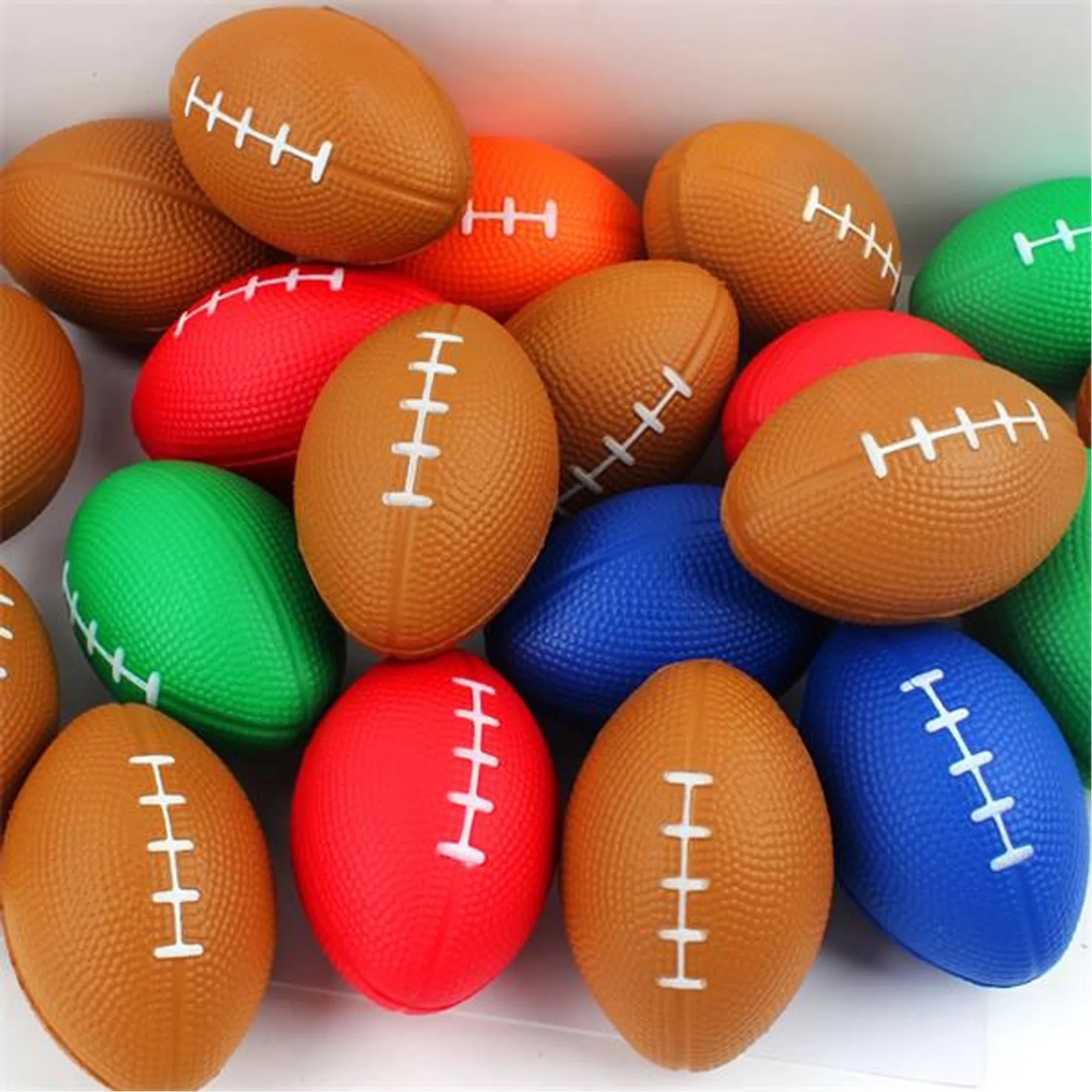 3.4"x 2.4" Customize Rugby Ball PU Stress Reliever Toy 5