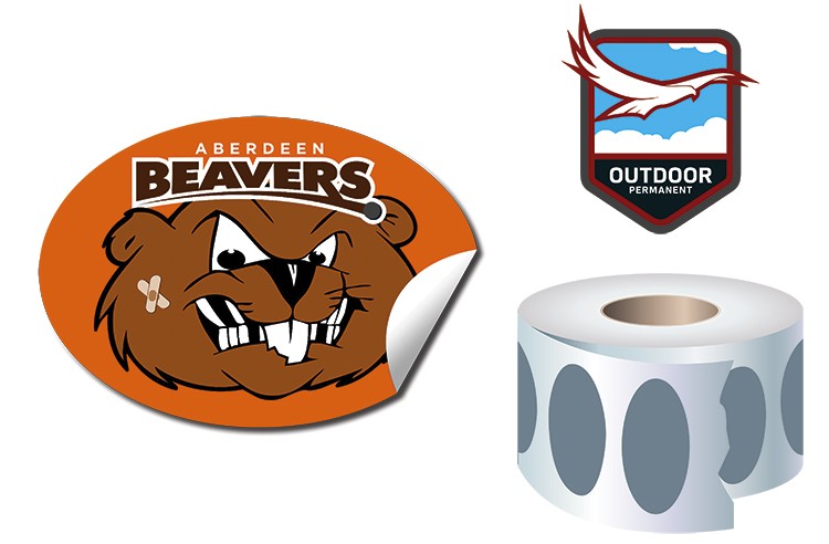 Roll Stickers / Decal - Outdoor Permanent - 4.25x3 Oval Shape 2