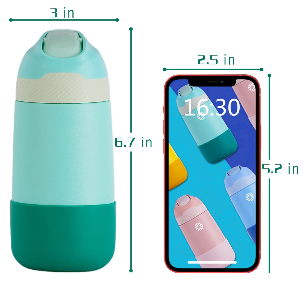 12 Oz 316 Ss Double Wall Water Bottle With Pop-Up Straw Lid For Kids 7