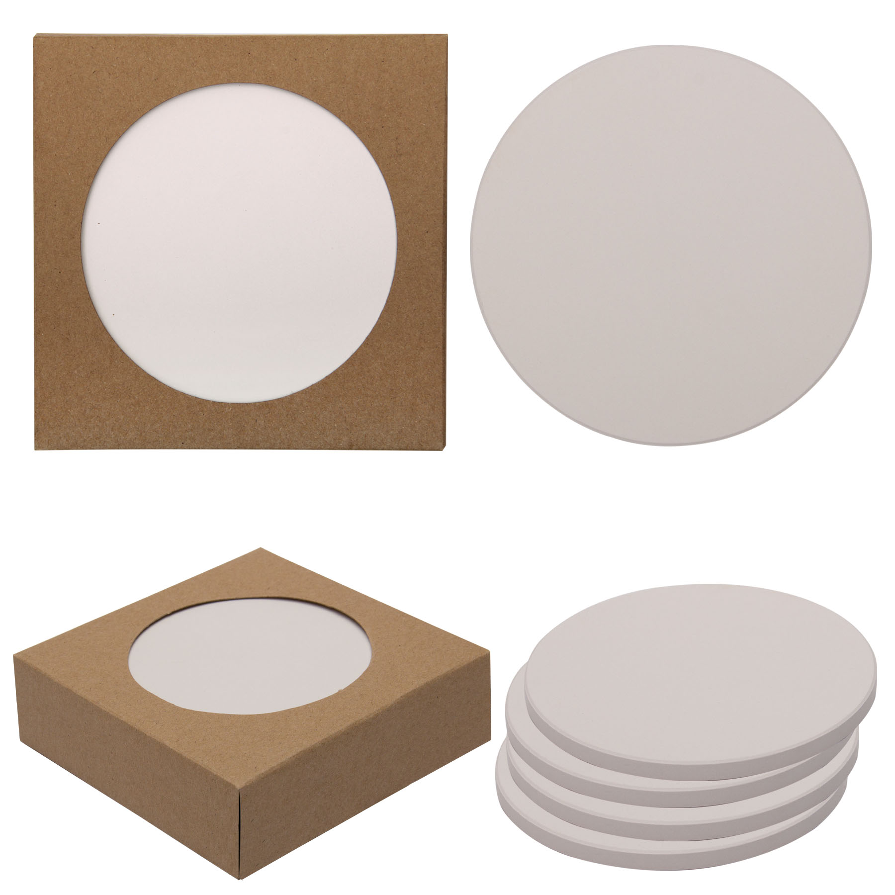 Round Absorbent Stone Coaster 4 Pack 6