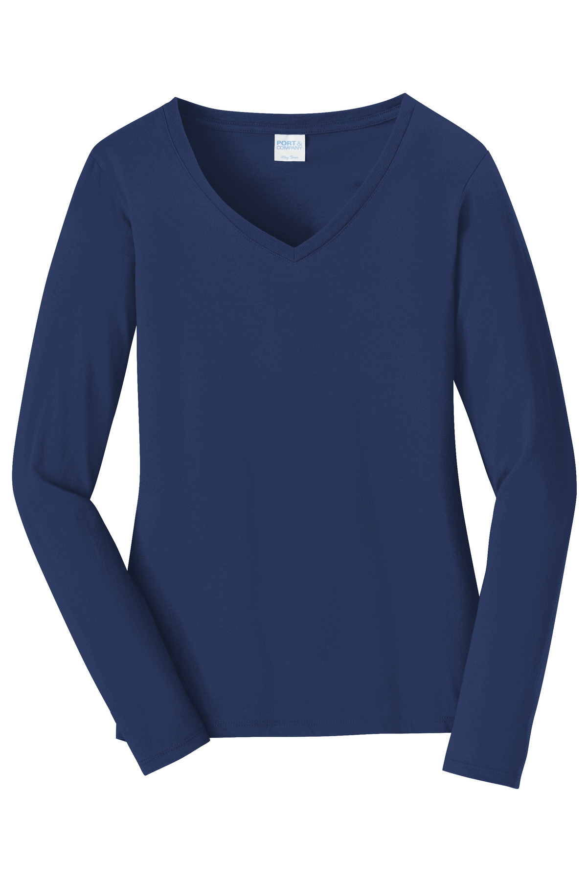 Port & Co Women's Long Sleeve Fan Favorite V-Neck Tee. LPC450VLS 43