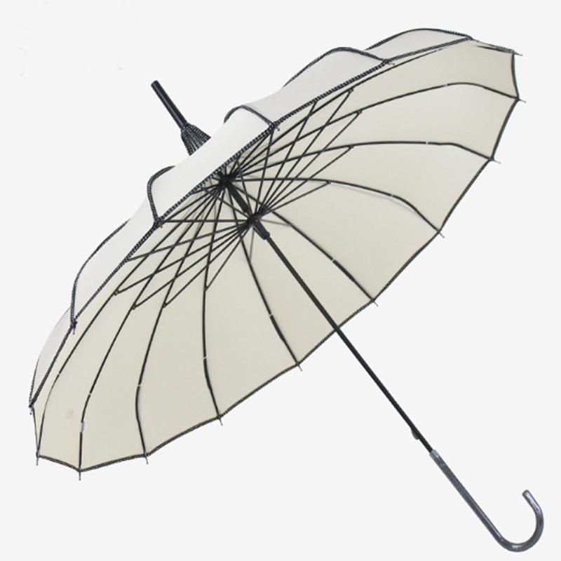 Straight Pole Curved Handle Pagoda Umbrella 5