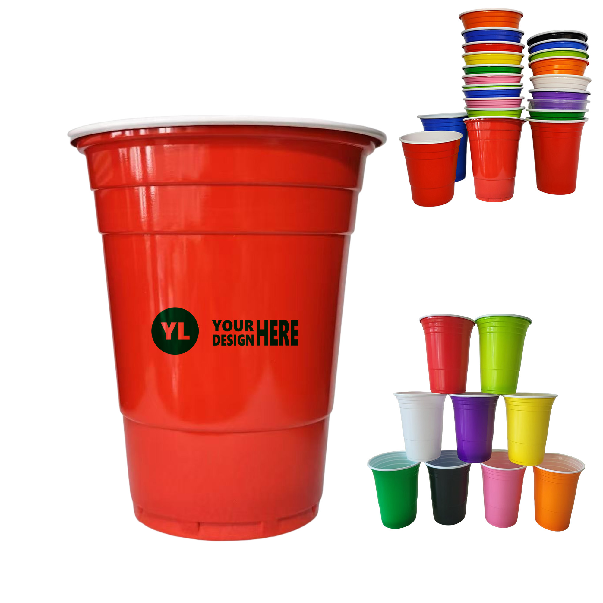 16oz Multi - Color Plastic Party Game Cups 5