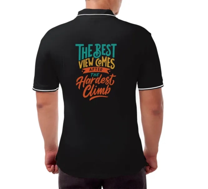 Men's Black Polo Shirt - Custom Printed 3