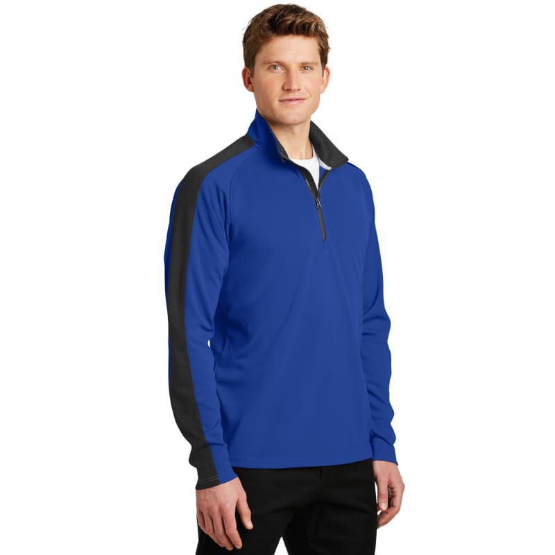 Sport-Tek Sport-Wick Textured Colorblock 1/4-Zip Pullover. 8