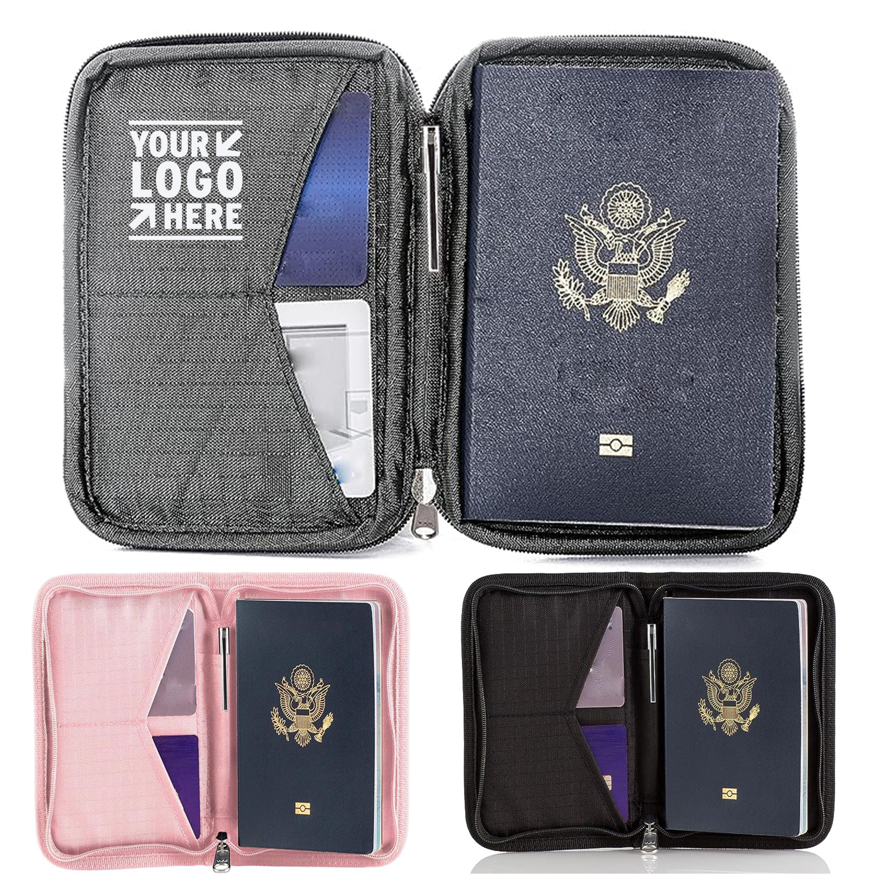w/RFID Blocking Zero Grid Passport Wallet Travel Document Holder 2