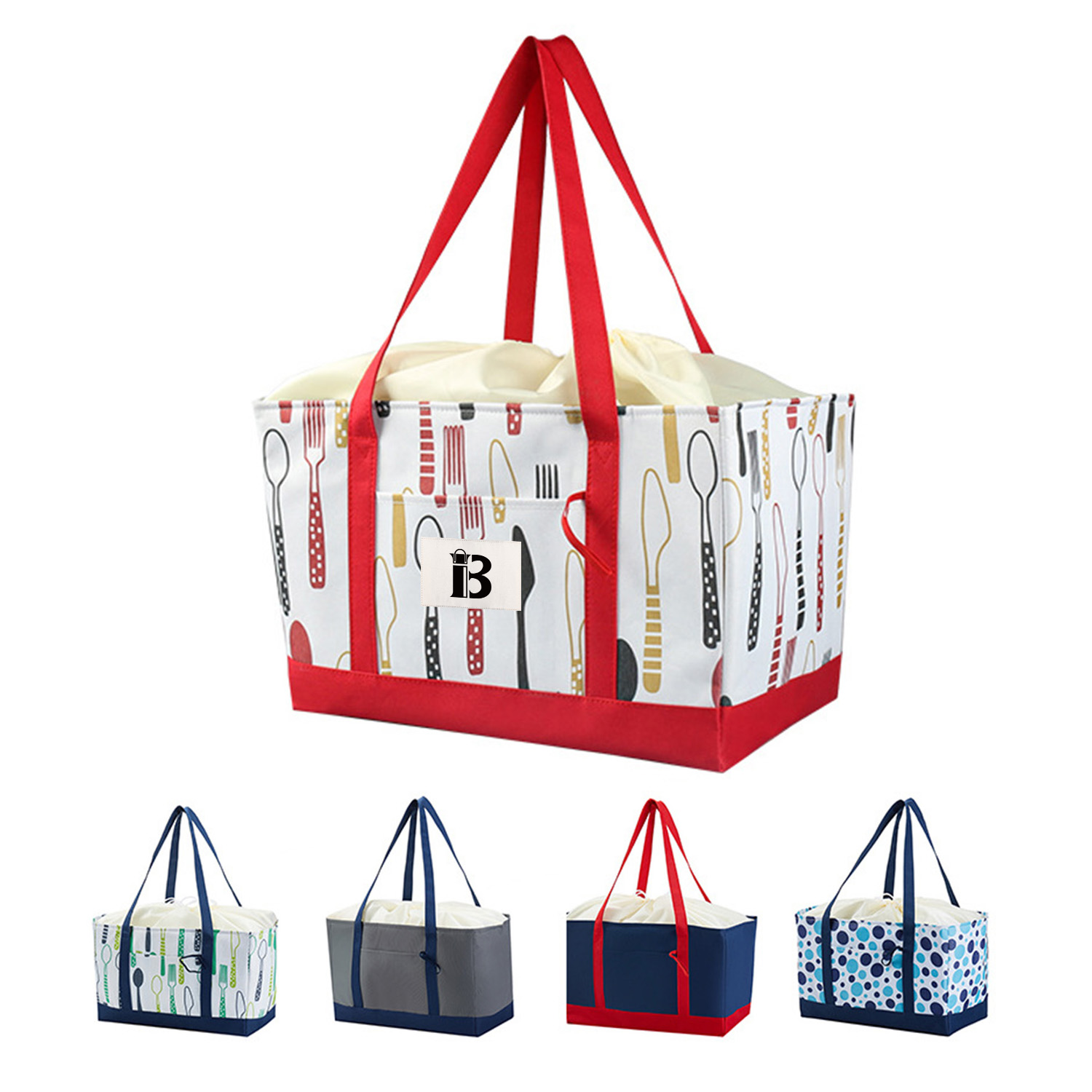Large Capacity Portable Drawstring Cooler Insulated Bag 6