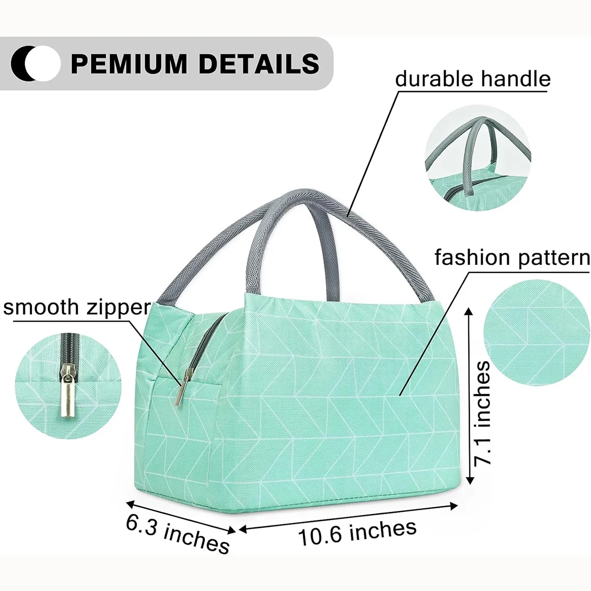Custom Reusable Cooler Insulated Lunch Bag For Work Travel 4