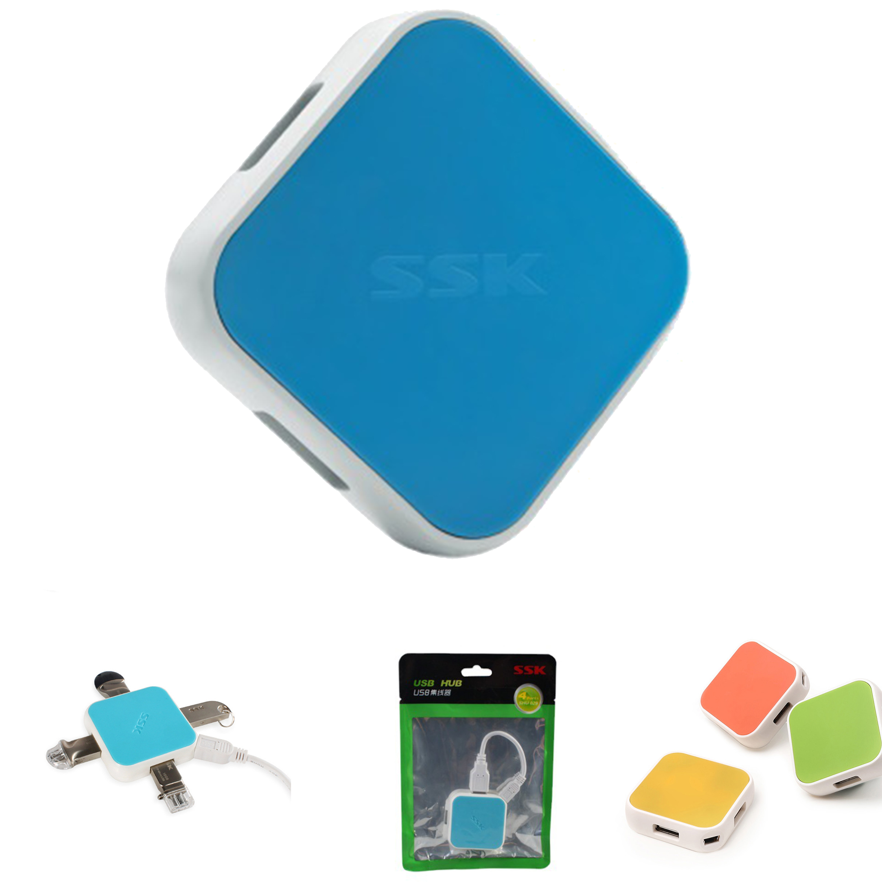 High-Speed Extended 480Mbps Mini 4 Ports Splitter 2