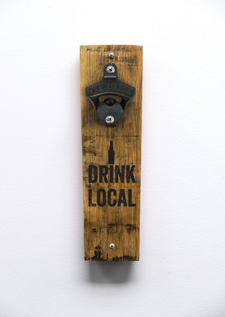 Wall-Mount Stave Bottle Opener